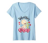 Femme Rugrats Tommy Cupid Cute Valentine's Bae Retro Cartoon T-Shirt avec Col en V