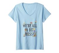 Femme Rugrats We're All A Bit Messy Paint Splatter Design T-Shirt avec Col en V