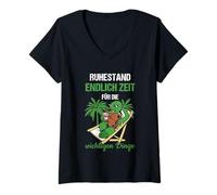 Femme Ruhestand Endlich Zeit Für Die Wichtigen Dinge Rente T-Shirt avec Col en V