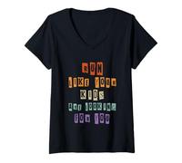 Femme Run Like Your Kids are Looking for You T-Shirt avec Col en V