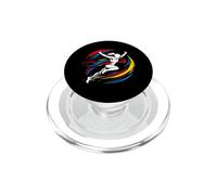 Femme Runner Crossing Finish Line Abstrait Victory PopSockets PopGrip pour MagSafe