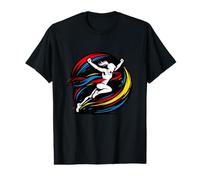 Femme Runner Crossing Finish Line Abstrait Victory T-Shirt Graphique avec Valeur