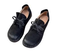 Femme Running Baskets Respirant Rétro Confortables À Lacets Pour Femmes Grande Taille Semelle Souple Simples Bout Rond Bonnet Polyvalent Décontractées Printemps Et Automne Chaussures Tennis Le noir