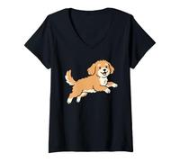 Femme Running Cavapoo Dog Breed Mom Pet Lovers Owner T-Shirt avec Col en V