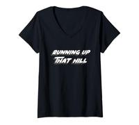 Femme Running up That Hill | Stranger 1980's Music 80's Song T-Shirt avec Col en V
