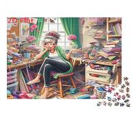 Femme rusée Puzzles 1000 Pièces Papier recyclé pour Adultes Puzzle pour Adultes Impossible Difficile Stimulant Excellente idée Cadeau pour Hommes et pour Femmes 38x26cm/1000pcs