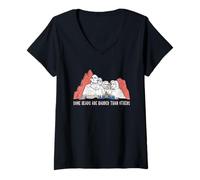 Femme Rushmore Presidents Some Heads are Harder Than Other Funny T-Shirt avec Col en V