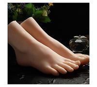 Femme russe Foot modèle Silicone Côté for Art Fake Clou TPE Chaussure Chaussette Bijoux(Skin Toes No Bone,Left foot)