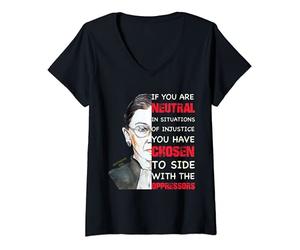 Femme Ruth Bader Ginsburg Pro Choice Social Justice Womens Rights T-Shirt avec Col en V