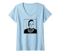 Femme Ruth Bader Ginsburg RBG Icône féministe Cour suprême SCOTUS T-Shirt avec Col en V