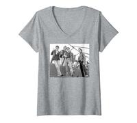 Femme Ruts DC Band Babylon's Burning 1979 Virginia Turbett T-Shirt avec Col en V