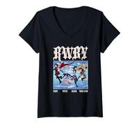 Femme RWBY Character Group Action Poses Anime Cartoon T-Shirt avec Col en V