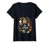 Femme Sa sorcière, Son démoniste, Son Couple de sorcières, Magie Occulte T-Shirt avec Col en V