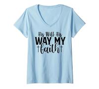 Femme sa volonté, à sa manière, chrétiens, Hommes et Femmes, reconnaissants, reconnaissants T-Shirt avec Col en V