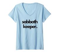 Femme Sabbath Keeper Adventist Baptist Exodus Remnant T-Shirt avec Col en V