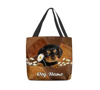 Femme Sac A Bandoulière Sacs À Main Epaule Tote Bag Imperméable Sac De Plage Réutilisable Sac À Provisions De Courses Pour Voyage Shopping Cavalier King Charles Spaniel Tenant Un Motif En Cuir De