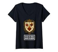 Femme Sacred Immaculate and Most Chaste Heart Jésus Mary Joseph T-Shirt avec Col en V
