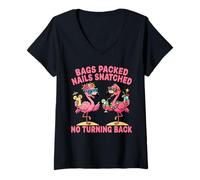 Femme Sacs emballés Clous arrachés sans Retour T-Shirt avec Col en V