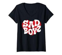 Femme Sad Boyz Regional Mexicans Broken Heart Black T-Shirt avec Col en V
