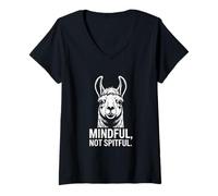 Femme Sagesse consciente et Non malveillante des Lamas T-Shirt avec Col en V