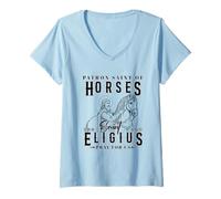 Femme Saint Eligius Patron des Chevaux Forgerons et Maréchants T-Shirt avec Col en V