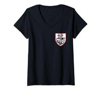 Femme Saint Georges et Le Dragon - Emblème orthodoxe T-Shirt avec Col en V