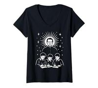 Femme Saint Jean Bosco Don Saints catholiques Prêtre Italien T-Shirt avec Col en V