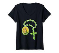 Femme Saint Jude Thaddeus Catholique Religieux pour Les croyants T-Shirt avec Col en V