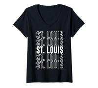 Femme Saint Louis T-Shirt avec Col en V
