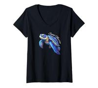 Femme Saint Martin T-Shirt avec Col en V
