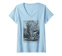 Femme Saint Michel Archange vaincre Satan Christian T-Shirt avec Col en V