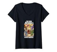 Femme Saint Michel Archanges Bibliques T-Shirt avec Col en V