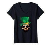 Femme Saint Patrick Abe Lincoln T-Shirt avec Col en V
