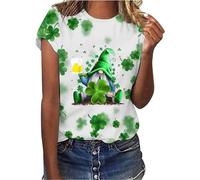 Femme Saint Patrick Irish Motif Joyeux de trèfle Irlandais Tshirt avec Motif Lucky Shamrock Tee Shirt Irlandais du Trèfle Chanceux Printemps Saint Valentin Blouse (Mint Green, XL)
