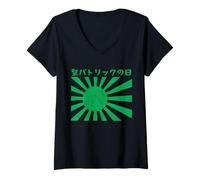 Femme Saint Patrick's Day Japanese Aesthetic Man Woman St Patrick T-Shirt avec Col en V