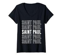 Femme Saint Paul T-Shirt avec Col en V
