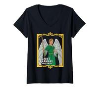 Femme Saint Raphael Guardian Angel Faithful Protector T-Shirt avec Col en V