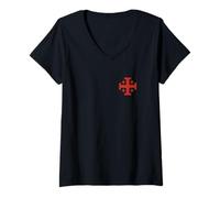 Femme Saint-Sépulcre T-Shirt avec Col en V