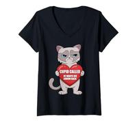 Femme Saint-Valentin - Cupidon appelé - Il Veut sa flèche de Retour T-Shirt avec Col en V