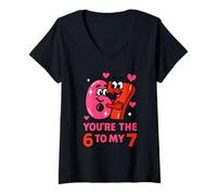 Femme Saint-Valentin drôle, tu ES Les Six à Mes Sept 6-7 Meme 67 T-Shirt avec Col en V