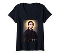 Femme Sainte Gemma Galgani T-Shirt avec Col en V