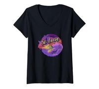 Femme Sainte-Lucie T-Shirt avec Col en V