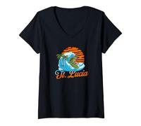 Femme Sainte-Lucie T-Shirt avec Col en V