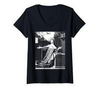 Femme Sainte Thérèse d'Avila Château intérieur Saint Patron catholique T-Shirt avec Col en V