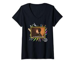 Femme Saints d'école catholique Saints Elizabeth Ann Seton T-Shirt avec Col en V