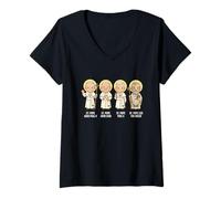 Femme Saints du Pape catholique Enfants Foi Sainte T-Shirt avec Col en V
