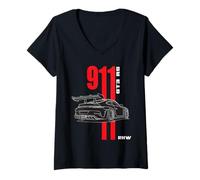 Femme Saison de Course I Still Play avec 911 GT3 RS Racecar Meme Coin T-Shirt avec Col en V
