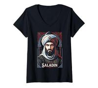 Femme Saladin Moyen-Orient Saladin Sultan T-Shirt avec Col en V