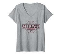 Femme Salamanque Espagne - Salamanque Castilla y León España Label T-Shirt avec Col en V