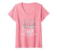 Femme Salem 1692 Sorcière survivante : Unique thème d'halloween pour Femme T-Shirt avec Col en V, Rose, S